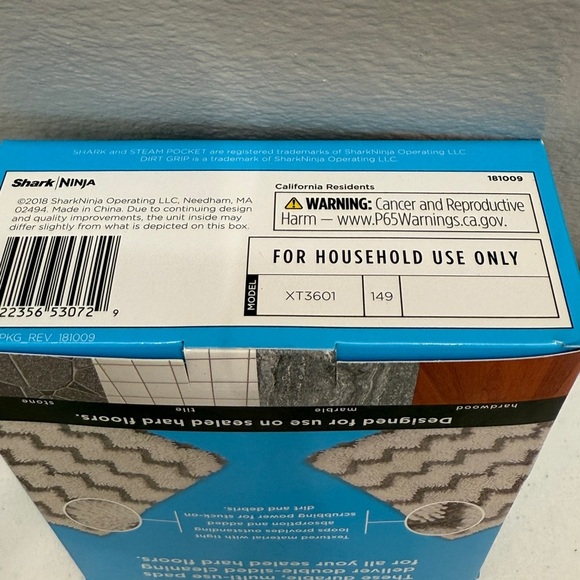 Shark Steam Pocket Dirt Grip Rectangle Mop Cleaning Microfiber Washable Pads - Picture 6 of 7